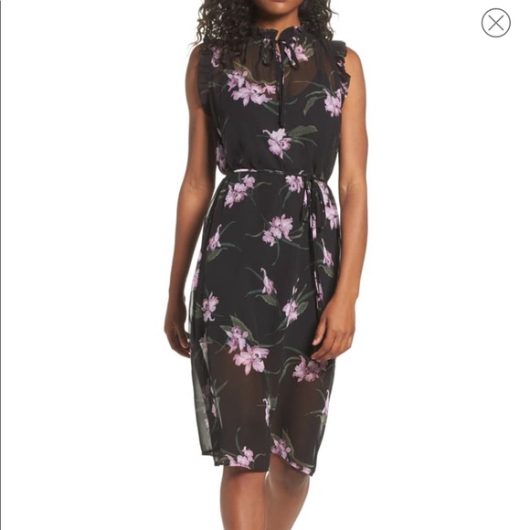 NWT BB Dakota Sarah Sheer Floral Ruffle Dress XS - Picture 7 of 16